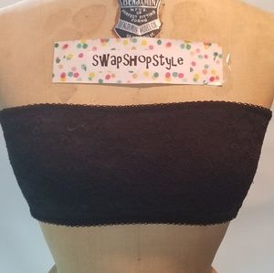 Black lace bandeau bra